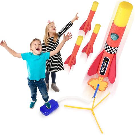 Toy Rocket Launcher for Kids w/ 4 Foam Rockets & Launch Stand - Tanga