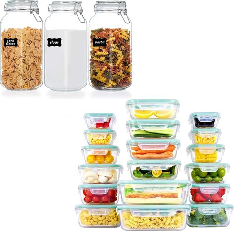 Amazon Vtopmart 78oz Glass Food Storage Jars And 18 Pack Glass