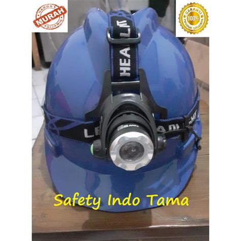 Jual Headlamp Senter Helm Kepala LED Cree Baterai 2 X 18650 Charger