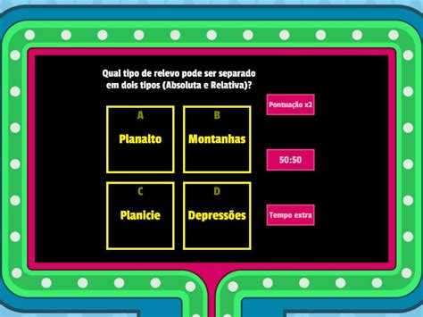 Formas De Relevo Gameshow Quiz