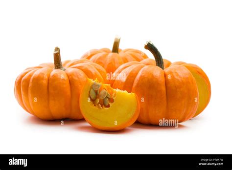 Fresh orange miniature pumpkin isolated Stock Photo - Alamy