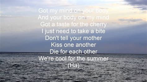 Cool For The Summer Demi Lovato Lyrics Youtube