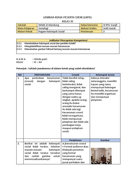 Lkpd Ragam Kelompok Sosial Pdf