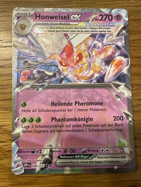 Honweisel Ex OBF DE 096 197 Obsidianflammen Pokemonkarte Kaufen Auf