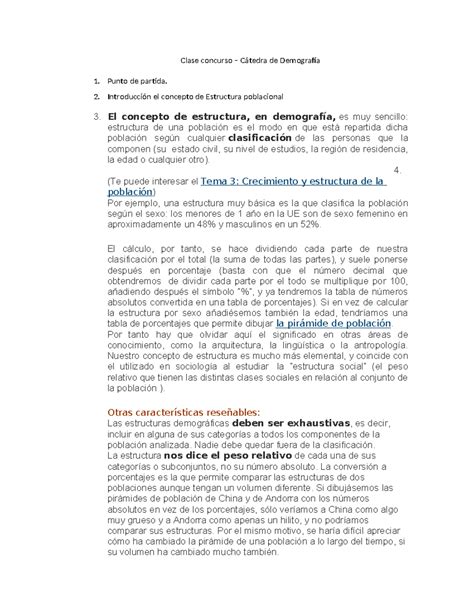 Documento De Clase Cambios En Las Pir Mides Poblacionales Clase