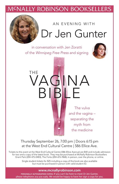 The Vagina Bible An Evening With Dr Jen Gunter Sold Out — West