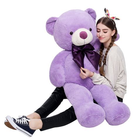 Morismos Giant Teddy Bear Stuffed Animals Purple Plush Toy For