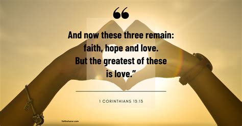 1 Corinthians 1313 These Three Remain Faith Hope And Love But The