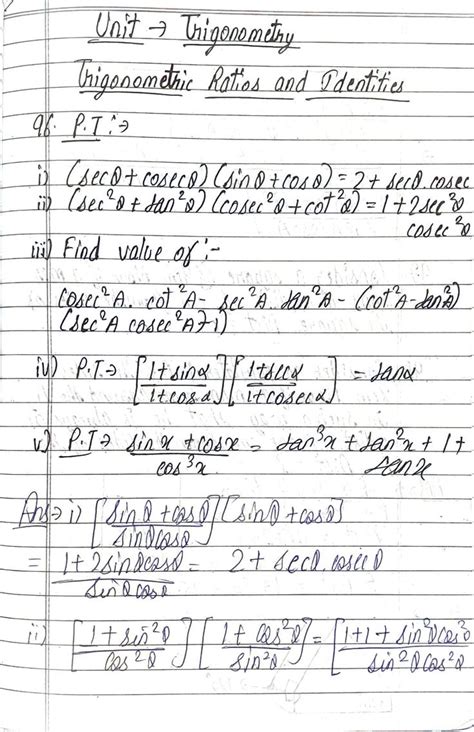 Trigonometry Full Chapter For Jee Class Handwritten Notes Pdf