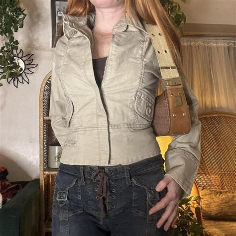 Vintage S Nude Moto Jacket Pockets With Depop
