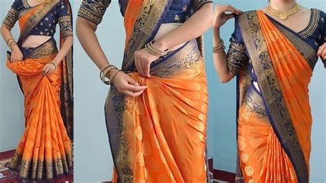 Banarashi Silk Saree Draping Tricks Shoulder Pleats Making Tips Step