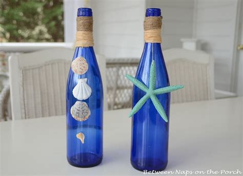 Blue Bottle Bottles Decoration Shell Crafts Seashell Crafts