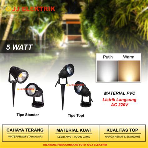 Jual Lampu Taman LED Outdoor 5W Waterproof Sorot Spotlight 5 Watt IP66