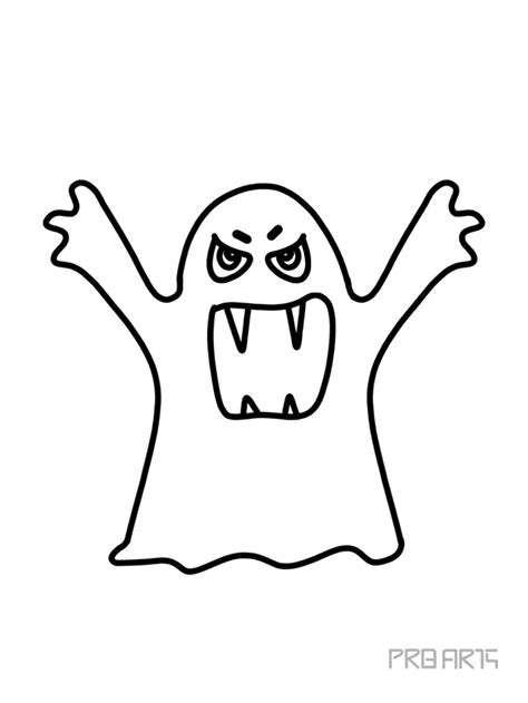 Scary Ghost Drawing For Kids Prb Arts