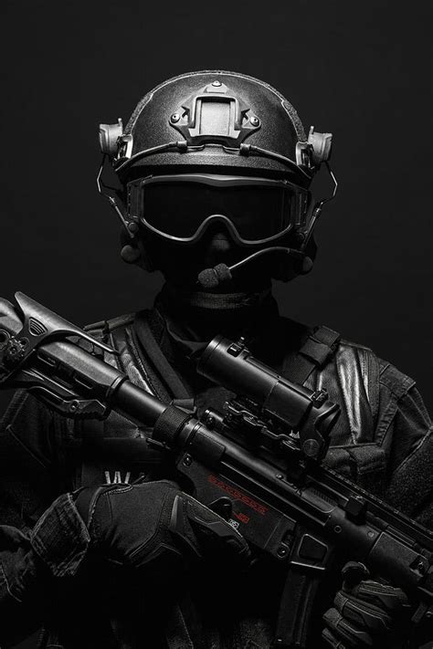 Spec Ops Police Officer Swat In Black Photograph by Oleg Zabielin - Pixels