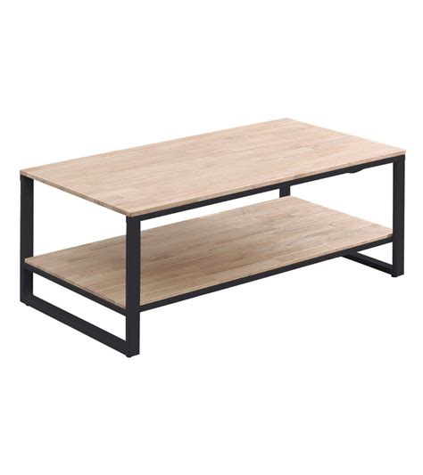 Mesa Centro Elevable Jared Estilo Industrial Roble Nordish Y Negro