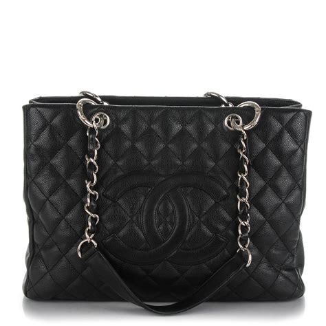 Chanel Caviar Quilted Grand Shopping Tote Gst Black 144828