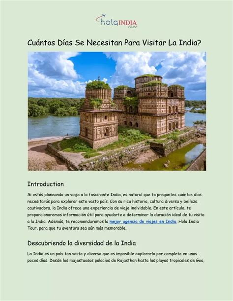 Ppt Cu Ntos D As Se Necesitan Para Visitar La India Powerpoint