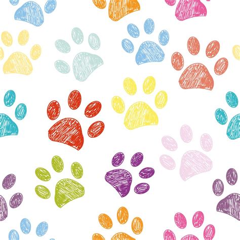 Colorful colored paw print background Art Print by gulsengunel - X-Small | Paw print background ...