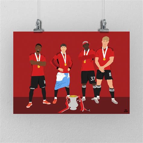 Mainoo Garnacho Hojlund Diallo Fa Cup Photo Print Man Utd Football