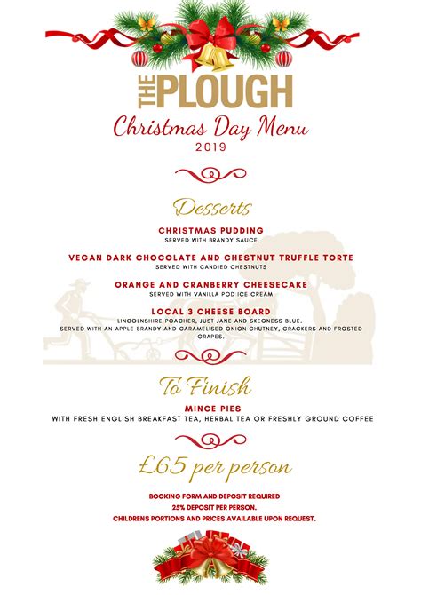 Christmas Day Menu — The Plough