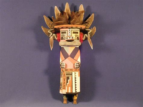 Beautiful Old Style Hopi Indian Wupa Ala Long Horn Kachina For Bean