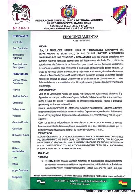 Bolivia tv Oficial on Twitter BTVInforma La Federación Sindical