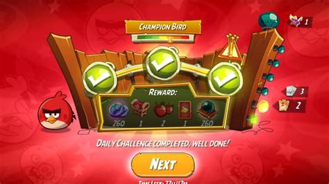 Angry Birds 2 Daily Challenge Today How To Beat Reds Rumble Champion Bird Challenge 270524