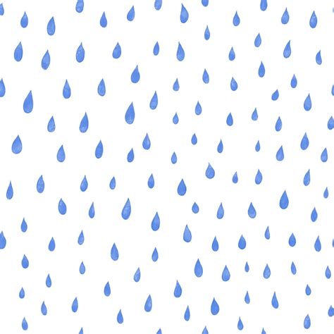 Premium Photo Watercolor Blue Raindrops Illustration On White Background