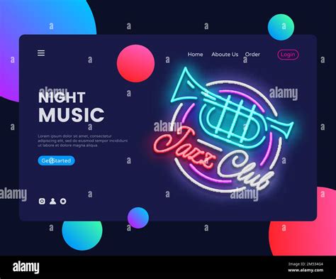 Jazz Club Concept Banner Jazz Music Neon Sign Can Use For Web Banner