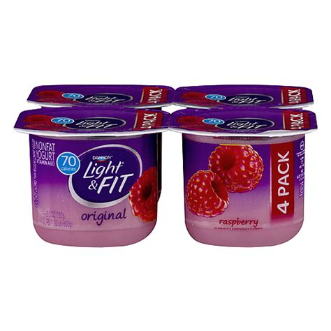 Dannon Light And Fit Nonfat Yogurt Raspberry 4 Ct Buehlers