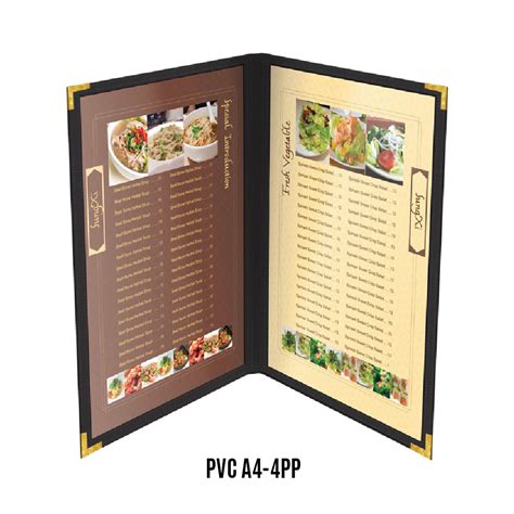 Pvc Folder Restaurant Menu