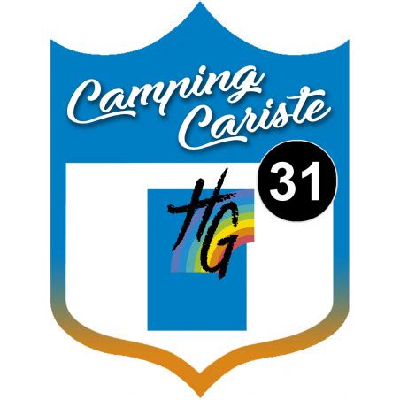 Blason Camping Cariste Haute Garonne X Cm Sticker Autocollan