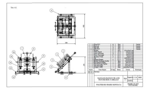 Gambar 2 Disain Jig And Fixure Ragum Bor Dengan Kemiringan 45 O