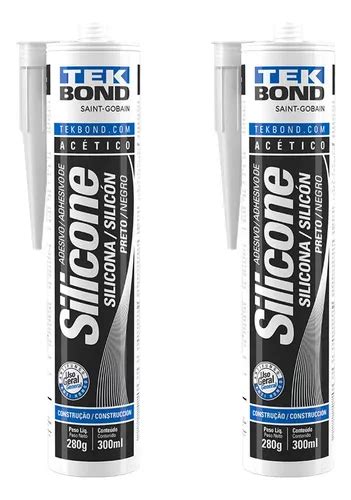 Pegamento de silicona acética negra Tek Bond 280 g pegamento