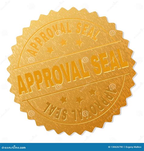 Golden APPROVAL SEAL Medallion Stamp Stock Vector - Illustration of