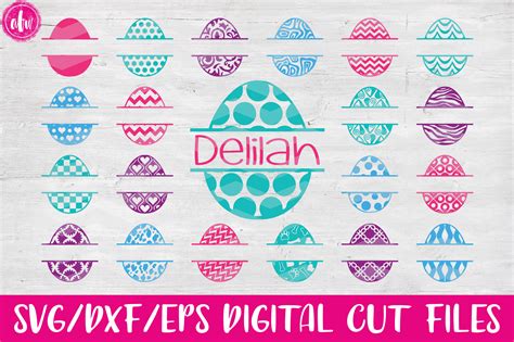 Split Easter Eggs Bundle Svg Dxf Eps Cut Files 14396 Svgs