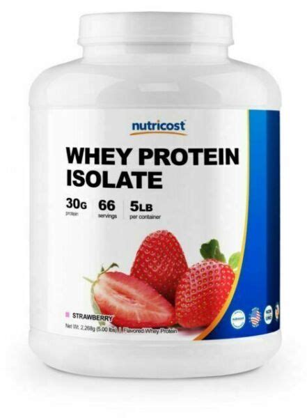 Nutricost Whey Protein Isolate Supplement Strawberry 23 Kg Ncwpi5lbstr For Sale Online Ebay