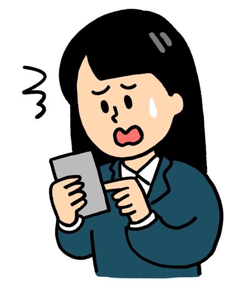 スマホを見て驚く女子高生のイラスト Onwaイラスト