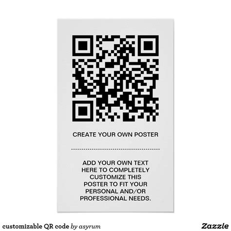 customizable QR code Poster | Zazzle | Coding, Create your own poster ...