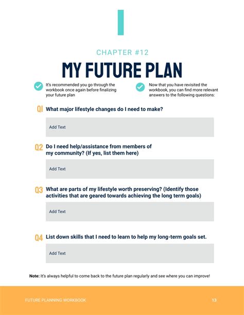 Future Planning Workbook Template Visme