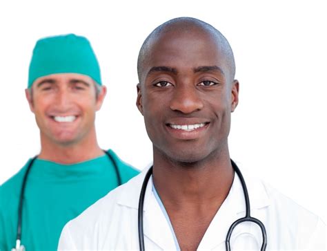 Premium Photo Portrait Of Assertive Male Doctors