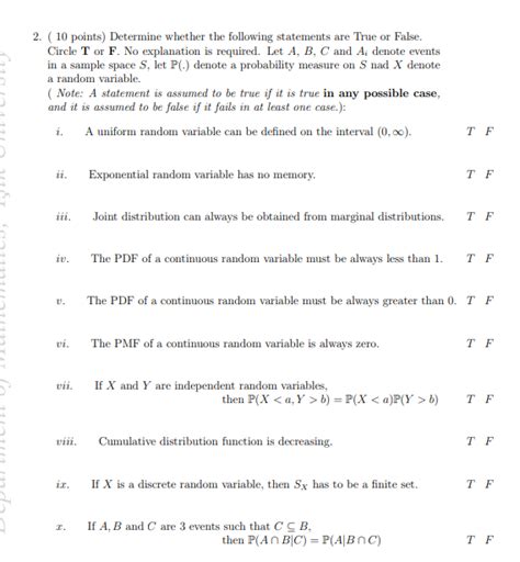 Solved 2 10 Points Determine Whether The Following Chegg