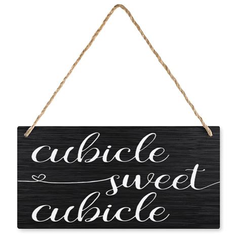 Hanging Printed Wooden Plaque Decor Cubicle Sweet Cubicle Sign Wood
