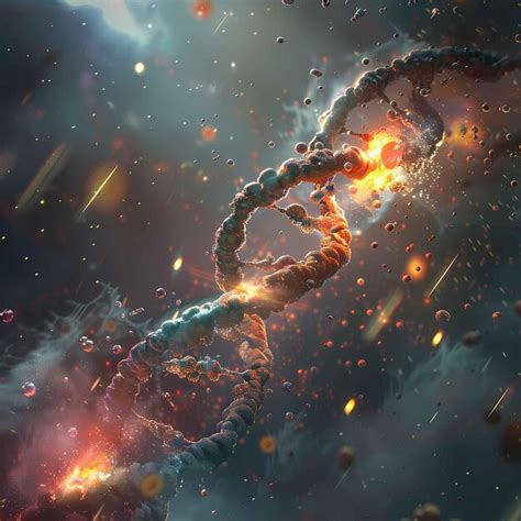 Premium Photo Futuristic Dna Helix In Cosmic Environment Abstract