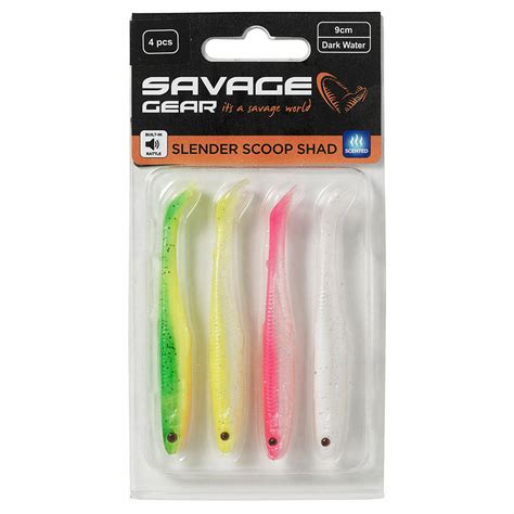 Zestaw Gum Savage Gear Slender Scoop Shad Cm G Dark Water Mix