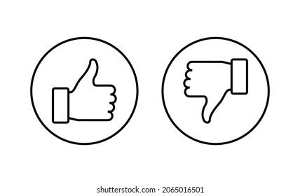 Like Dislike Line Icons Set Thumbs Stock Vector Royalty Free