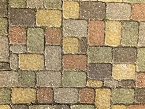 Texture Of Multicolored Beautiful Rectangular Stone Concrete Paving