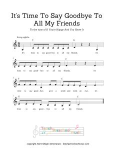 Goodbye Song: It’s Time To Say Goodbye To All My Friends [With Free Printable Sheet Music]