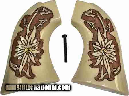 Colt Scout Frontier Ivory Like Antiqued Grips Pinwheel Flower For Sale